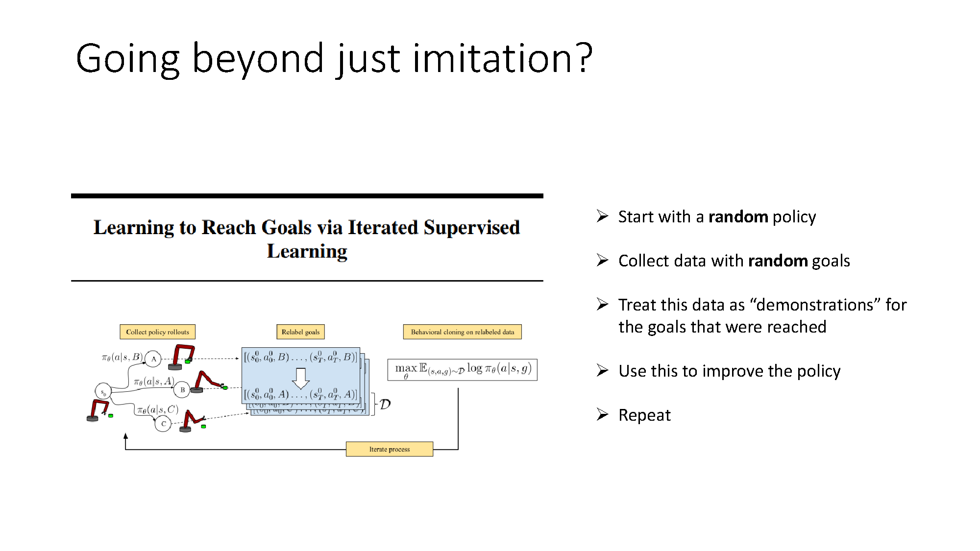 Iterated goal relabeling