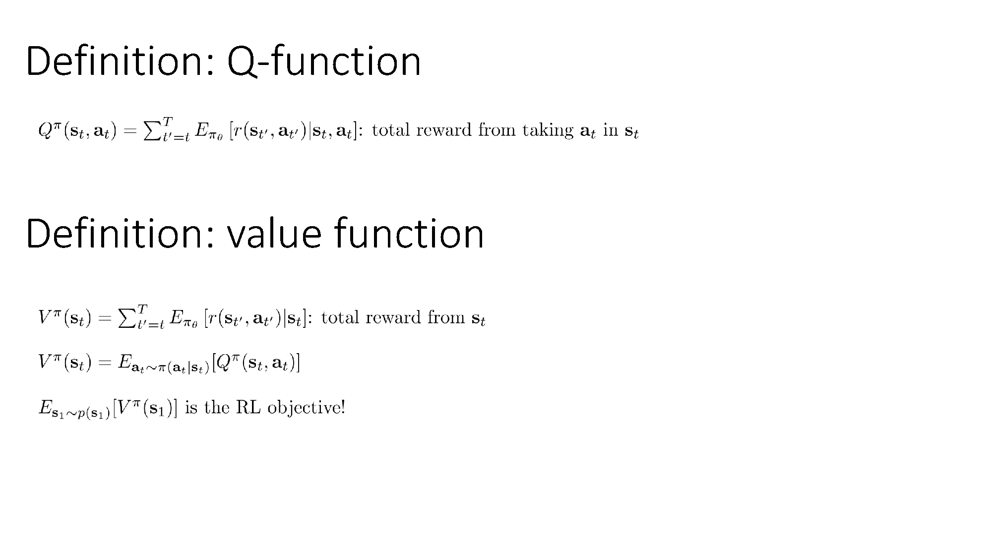 Value Functions